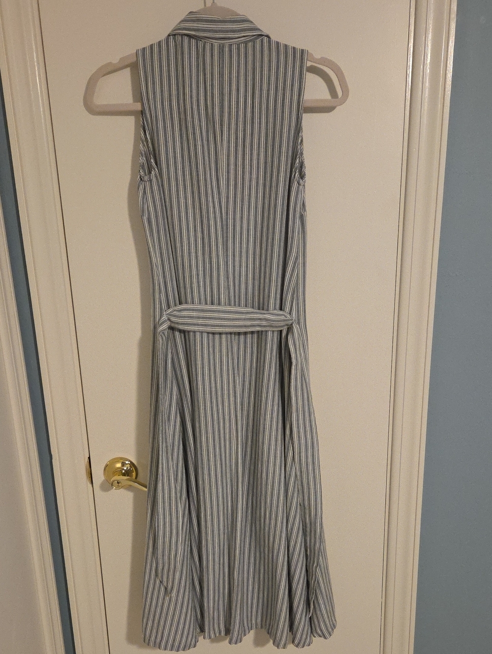 Able Striped Sleeveless Midi Dress in Green and White - Picture 4 of 4
